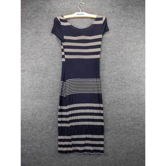 NOBO No Boundaries Short Sleeve Dress Size Small 3-5 Blue Gray Striped - Picture 3 of 11